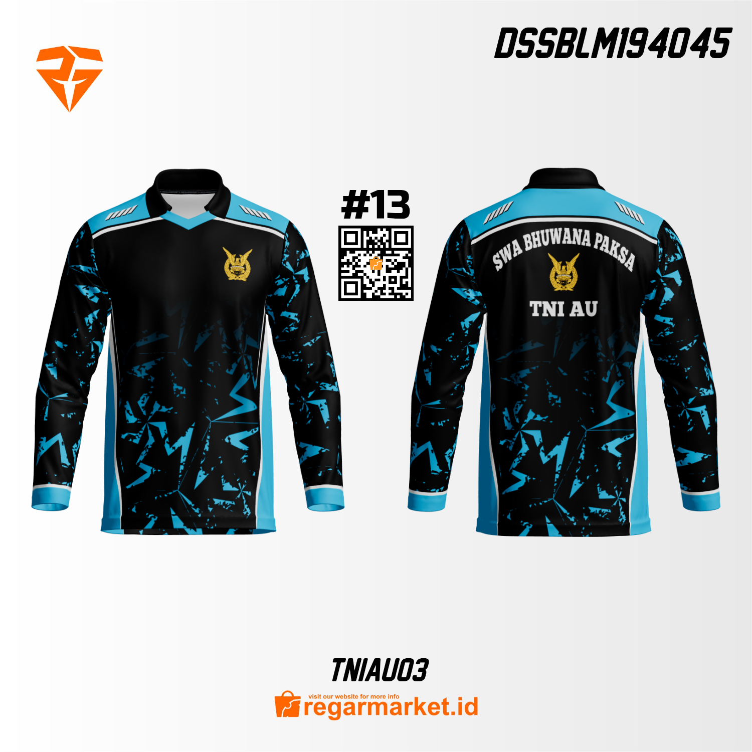 Jersey Militer TNI AU Custom Printing DSSBLM194045