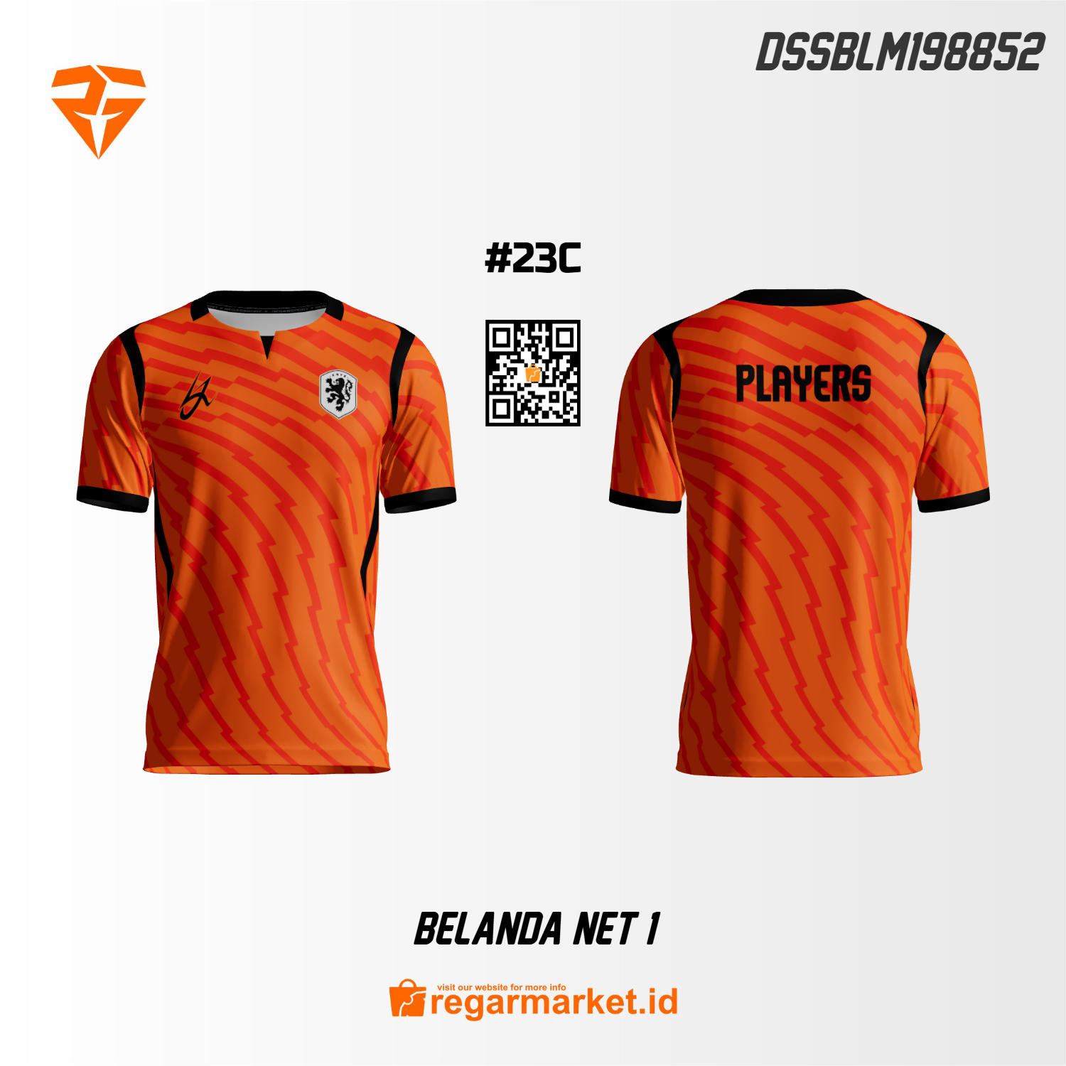 Jersey Bola Belanda Custom Printing DSSBLM198852