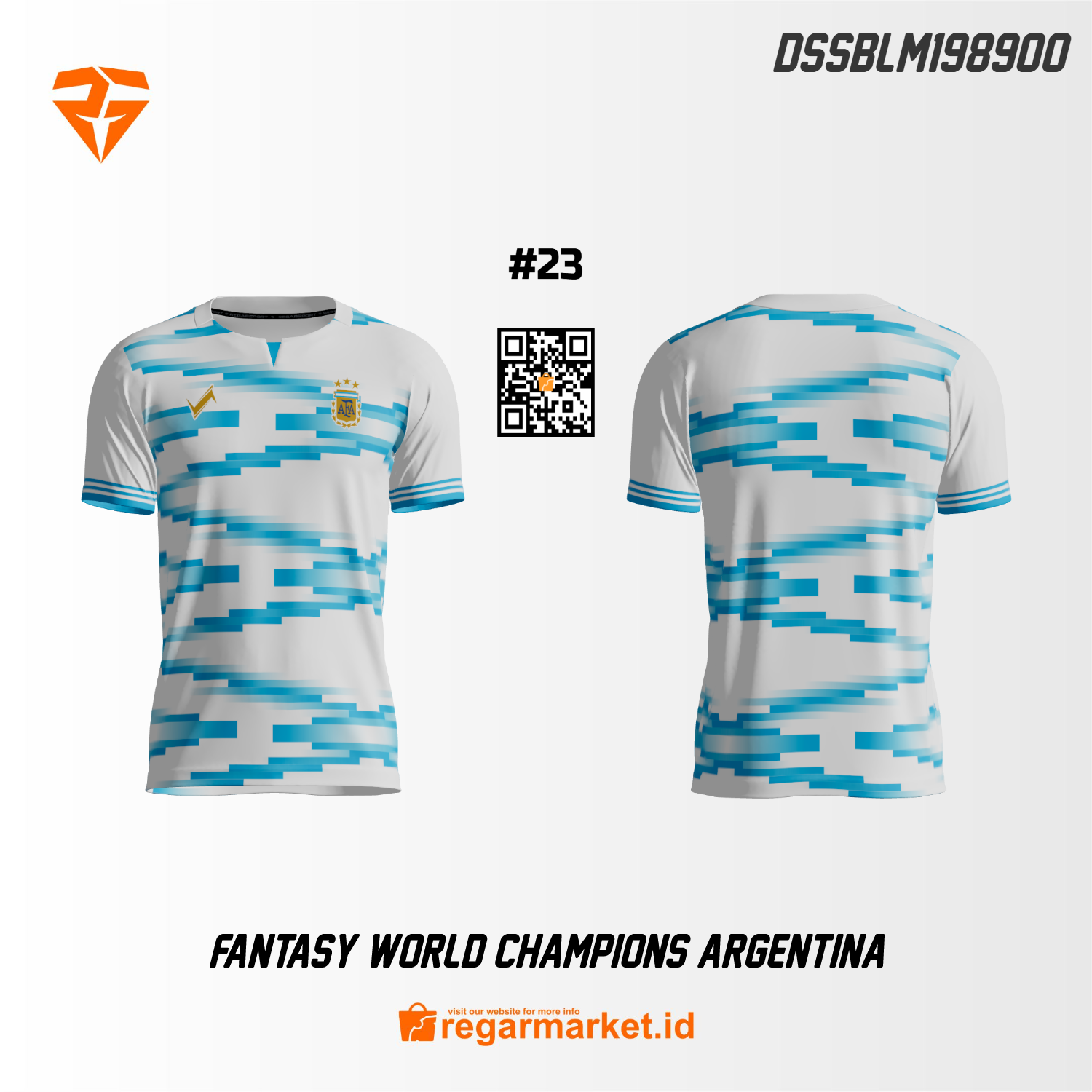 Jersey Bola Argentina Custom Printing DSSBLM198900