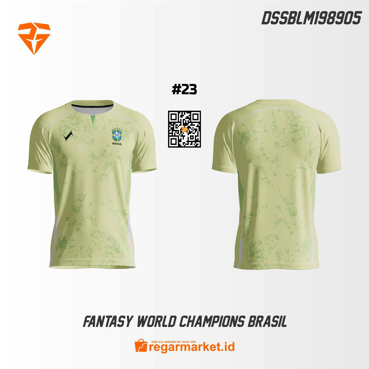 Jersey Bola Brazil Custom Printing DSSBLM198905