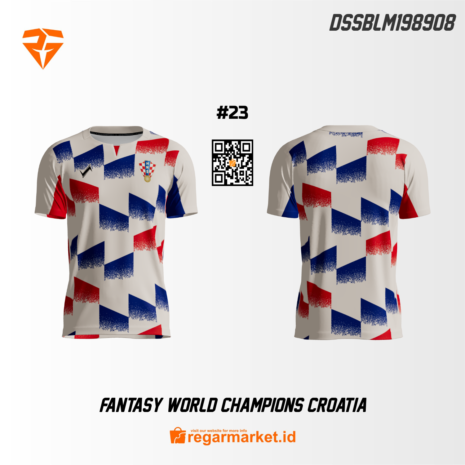 Jersey Bola Croatia Custom Printing DSSBLM198908