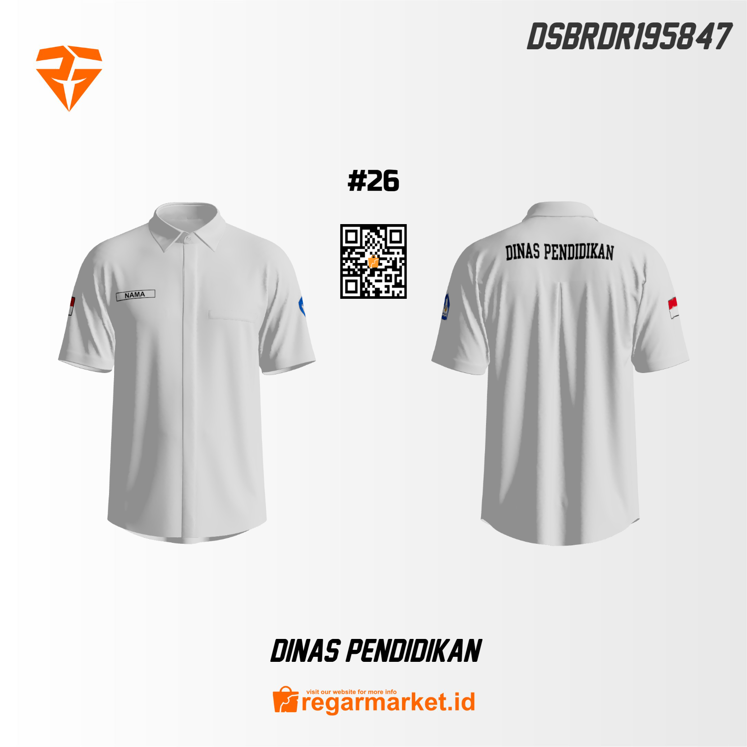 Kemeja Bordir Dinas Pendidikan Lengan Pendek Custom DSBRDR195847