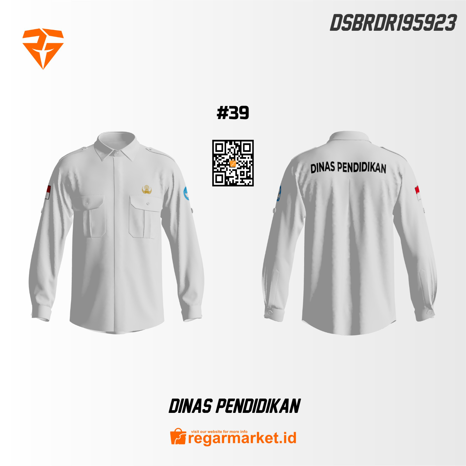 Kemeja Bordir Dinas Pendidikan Lengan Panjang Custom DSBRDR195923