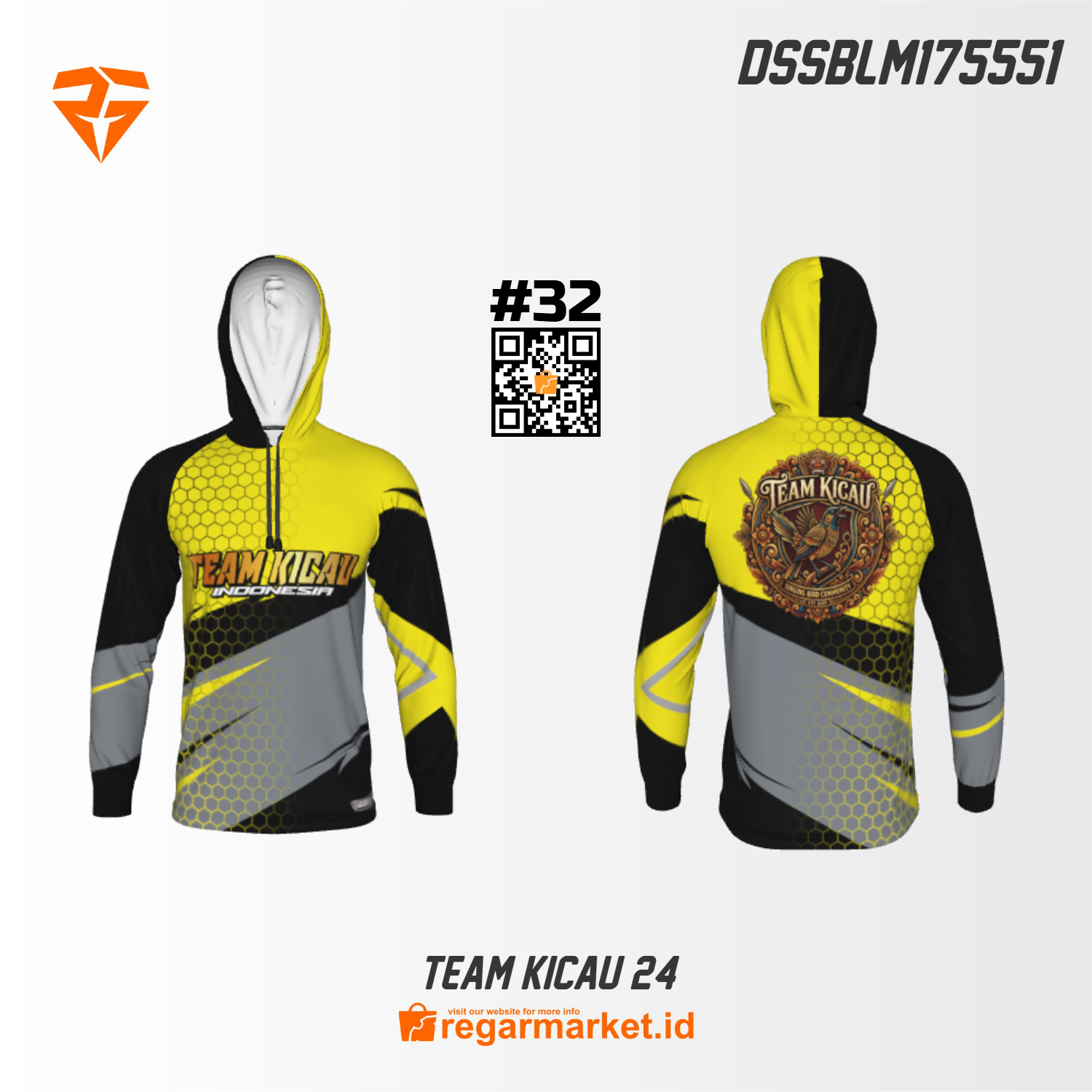 Jersey Hoodie Kicau Lengan Panjang Custom Printing DSSBLM175551