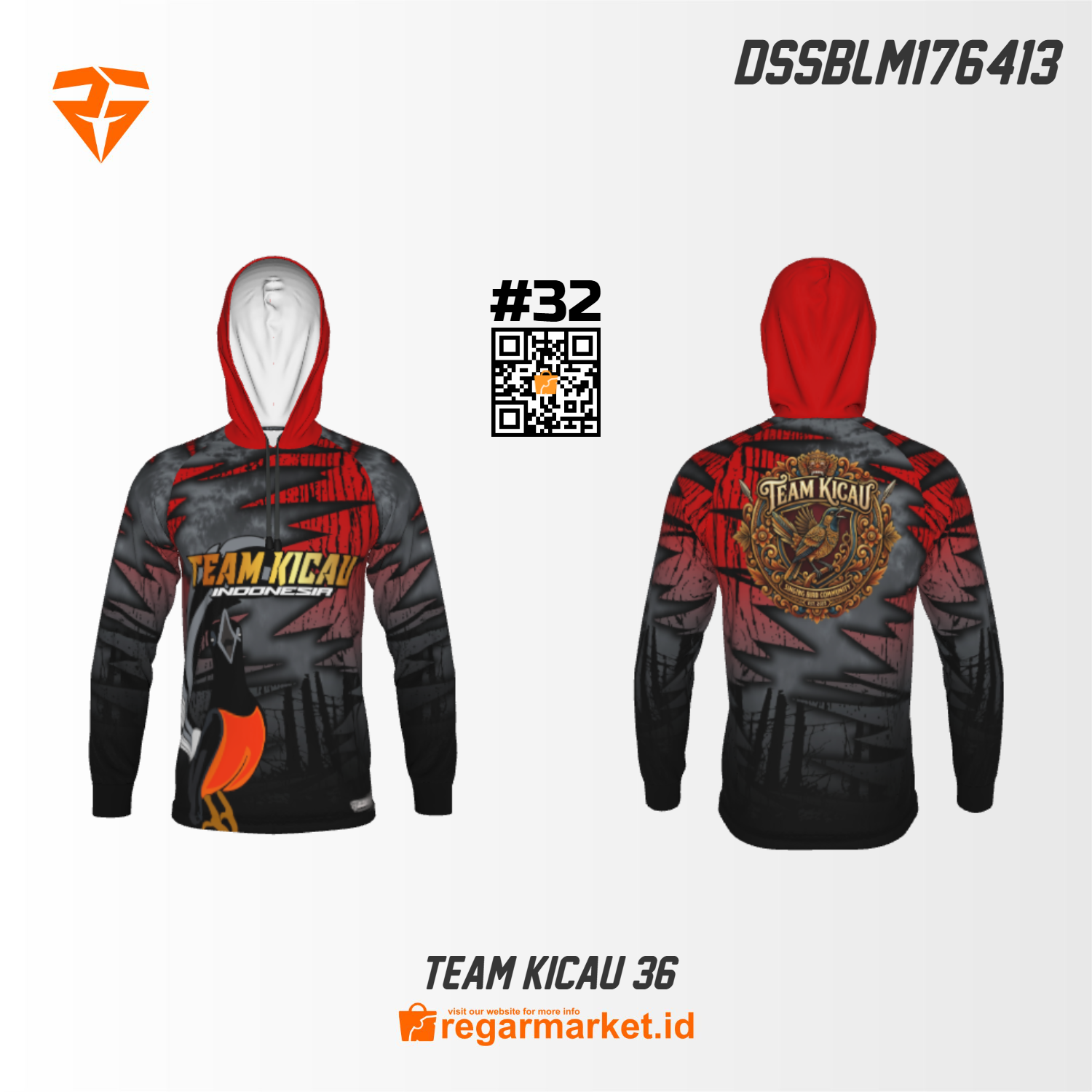 Jersey Hoodie Kicau Mania Lengan Panjang Custom Printing DSSBLM176413