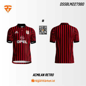 Jersey AC Milan Retro Custom Desain DSSBLM227980
