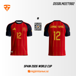Jersey World Cup Spain Custom Desain DSSBLM227982