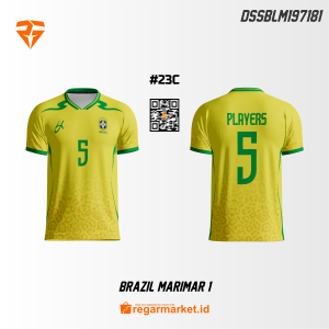 Jersey Bola Brazil Custom Printing DSSBLM197181