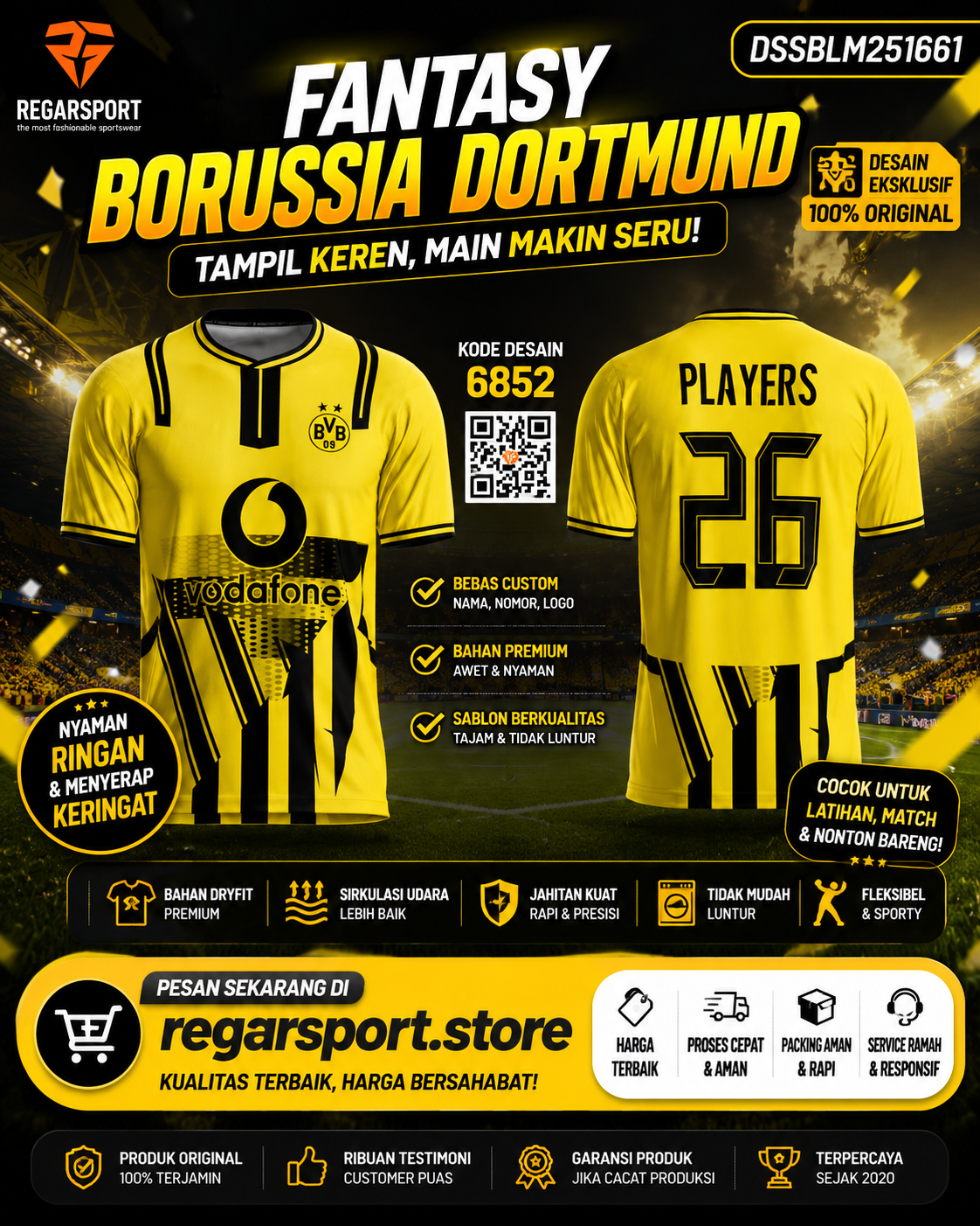 Jersey Fantasy Borussia Dortmund Custom Desain DSSBLM251661