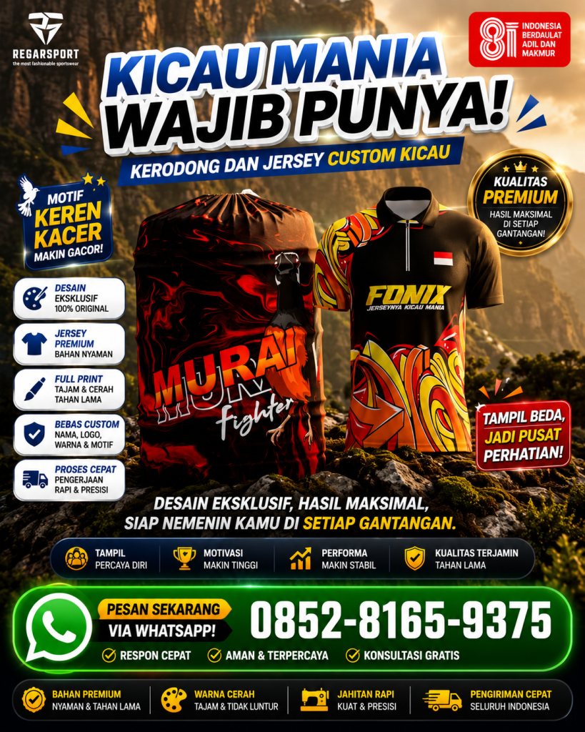 - Kerodong Murai Fighter & Jersey Custom Kicau – Desain Eksklusif untuk Kicau Mania
