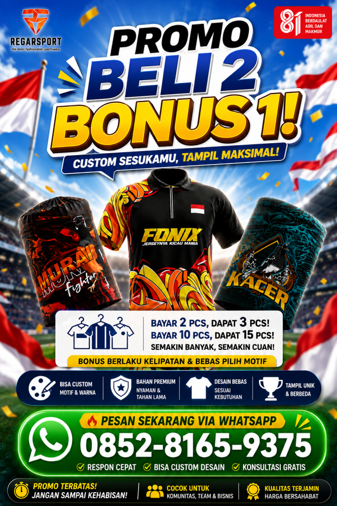 Promo Beli 2 Bonus 1 Jersey Custom Regarsport – Desain Bebas & Bahan Premium