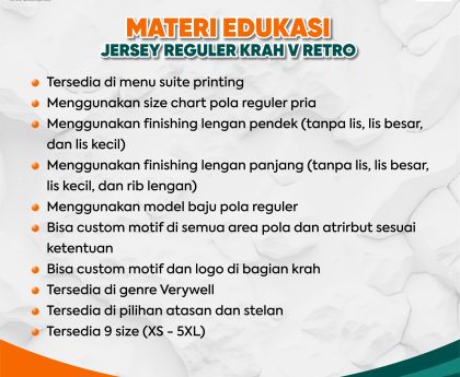 Jersey Reguler Kerah V Retro
