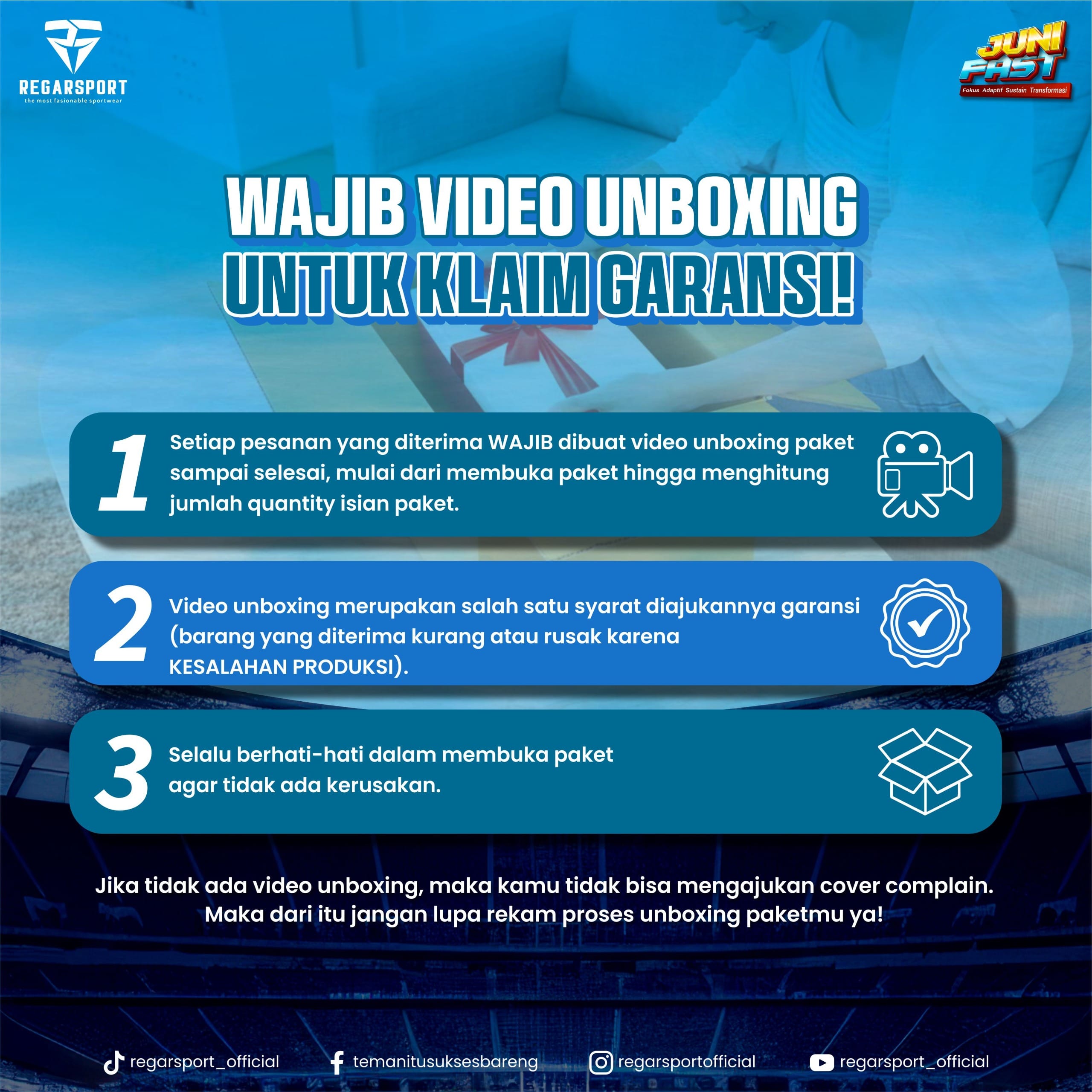 Syarat Utama Klaim Garansi Produk Regarsport!