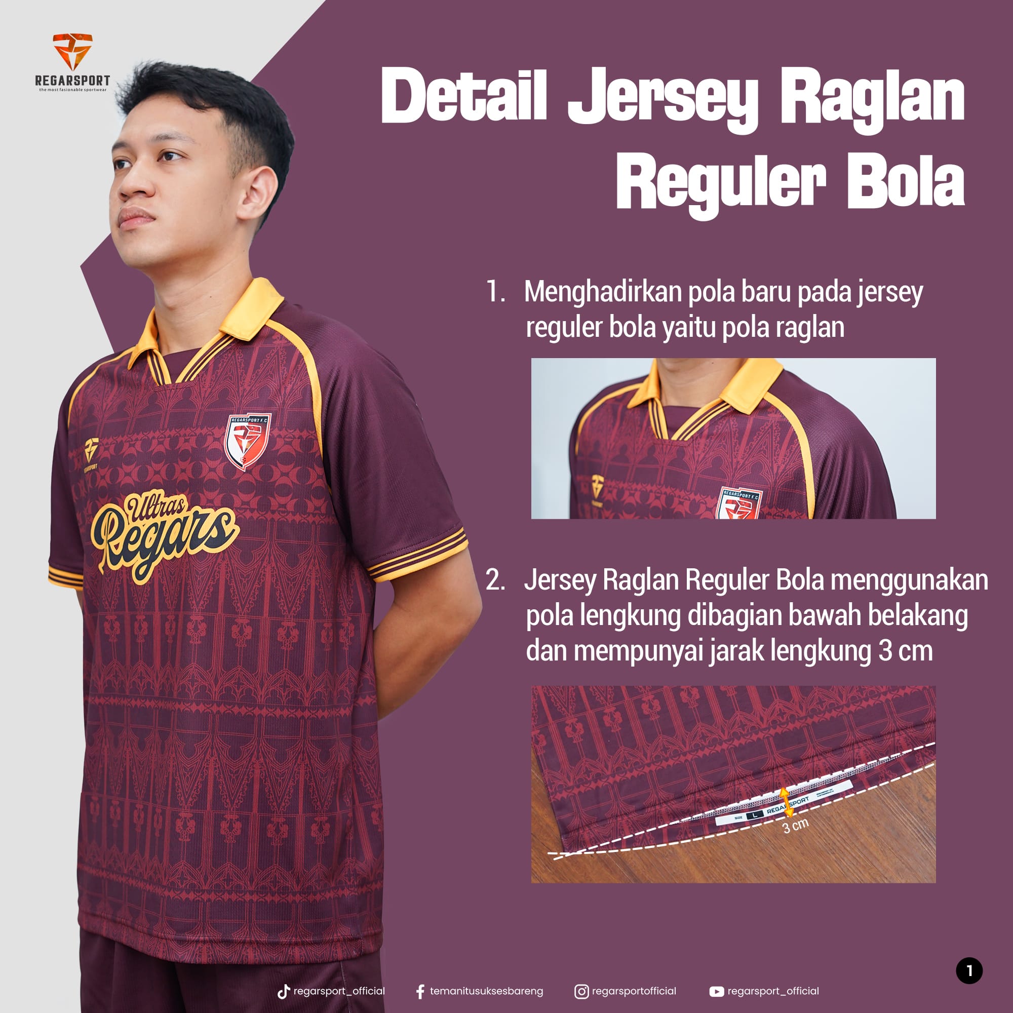 Jersey Raglan Reguler Bola Regarsport