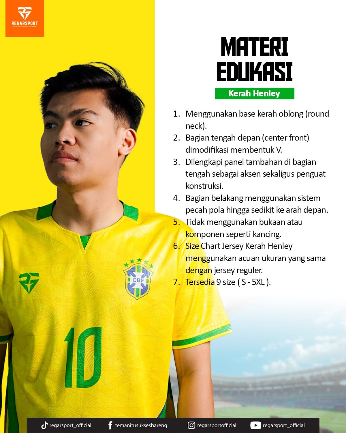 Kerah Henley Jersey Regarsport