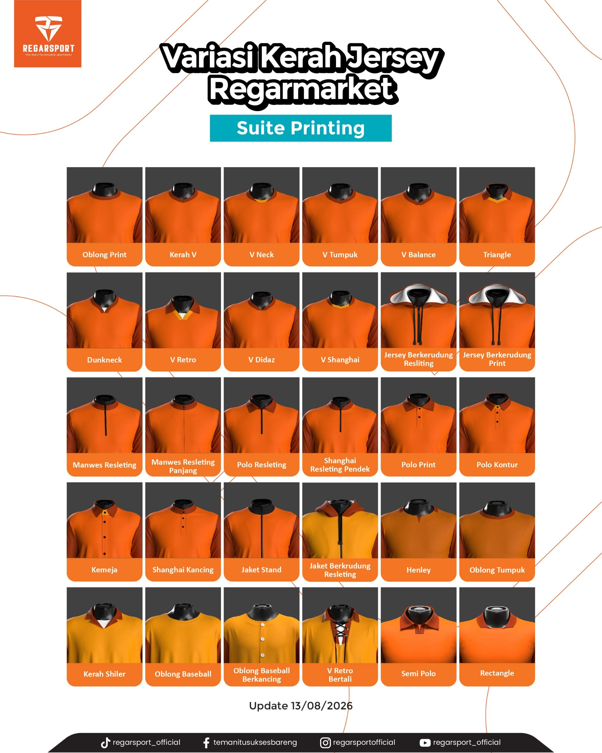 30 Variasi Kerah Jersey Regarmarket — Pilihan Terlengkap Kualitas Suite Printing Premium!