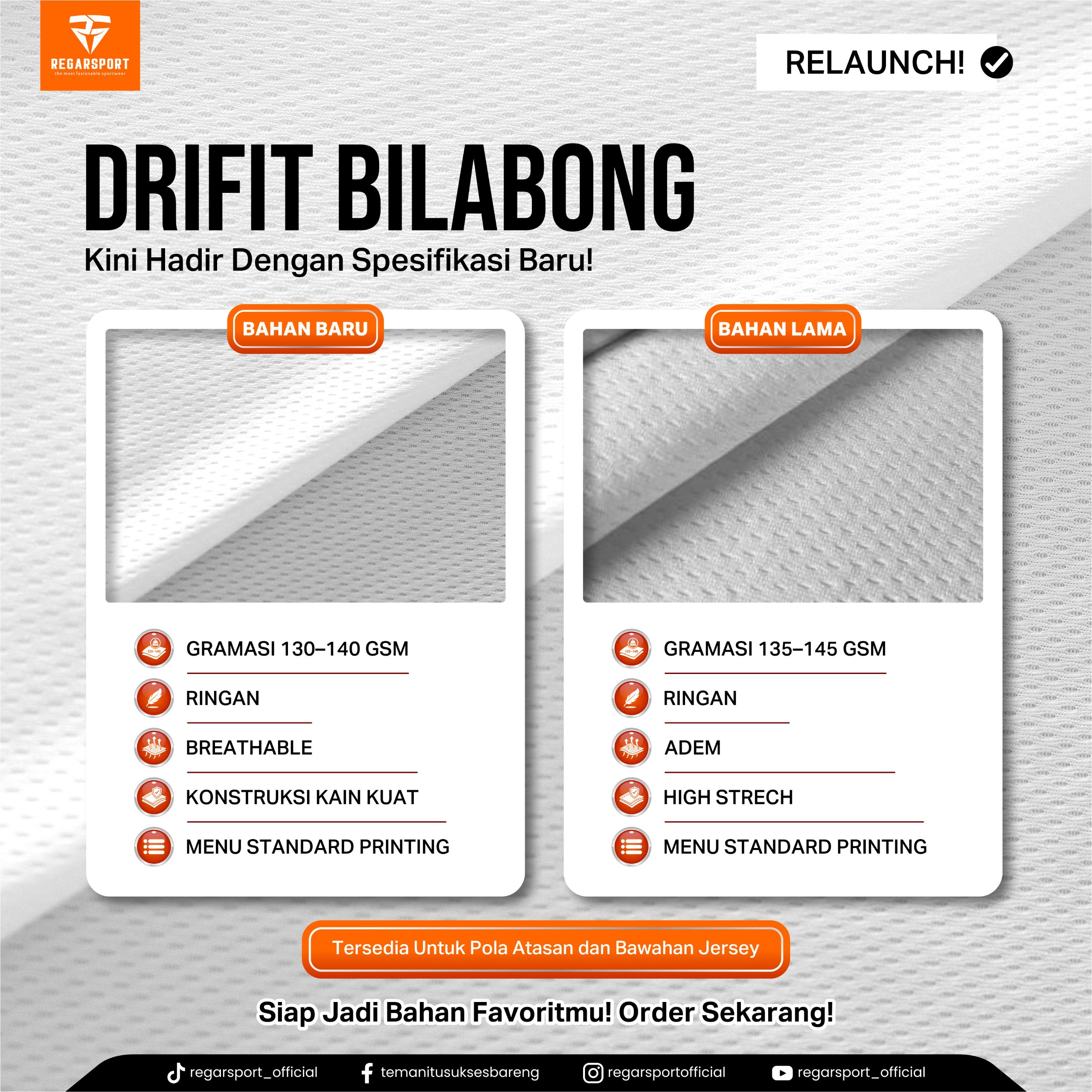 Relaunch! Drifit Bilabong — Spesifikasi Terbaru Lebih Ringan & Bernapas Lebih Baik!