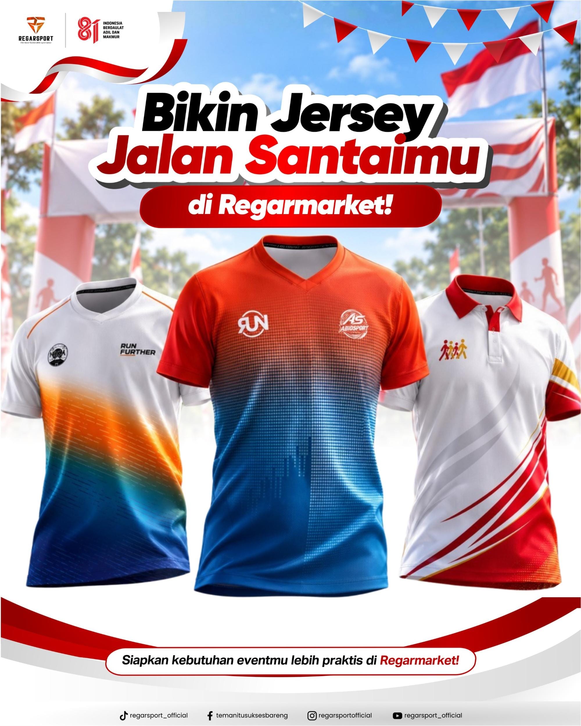 Bikin Jersey Jalan Santaimu di Regarmarket, Custom Sesuai Kebutuhan!