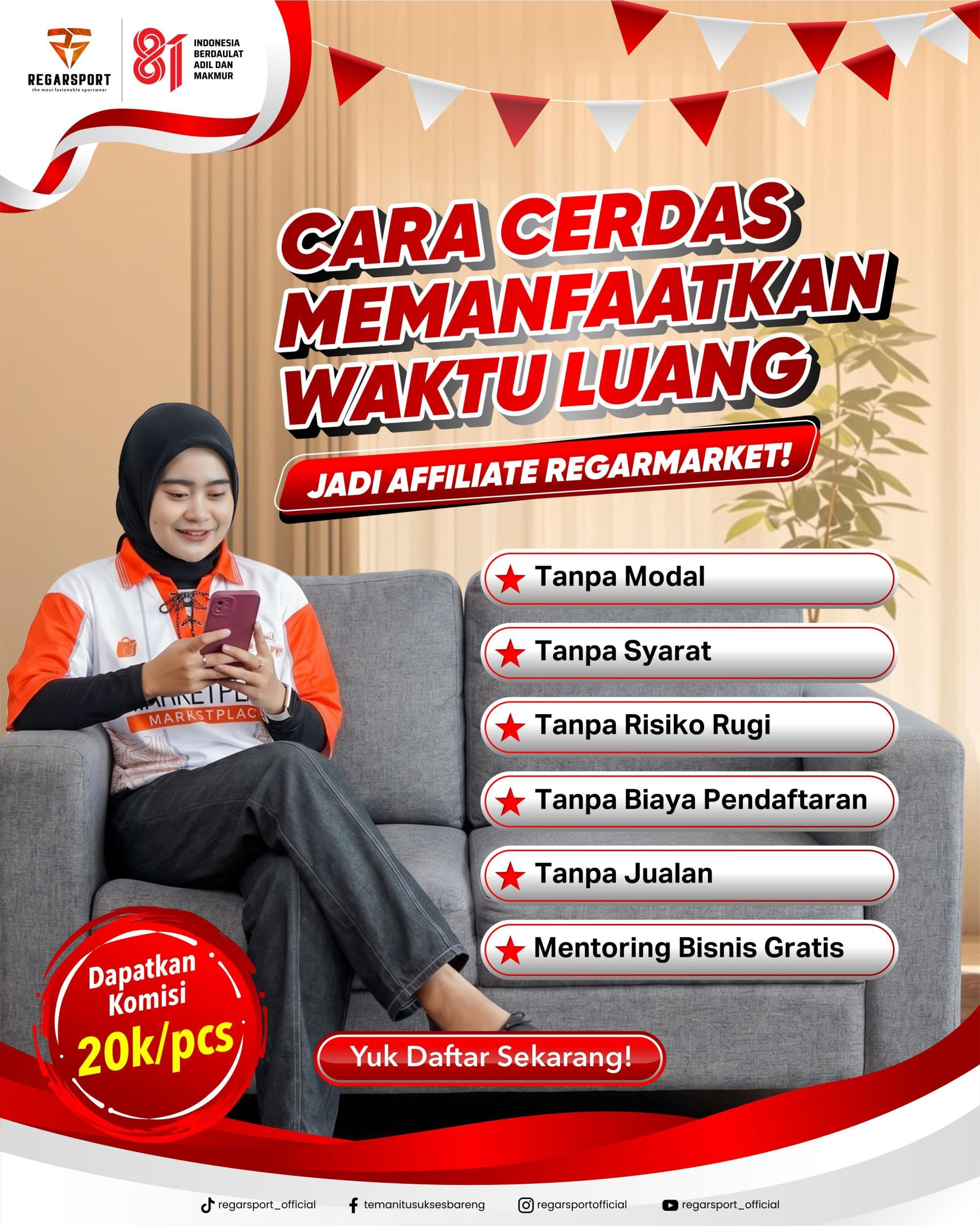 Manfaatkan Waktu Luang, Dapatkan Komisi Hingga Rp20.000 per Produk!