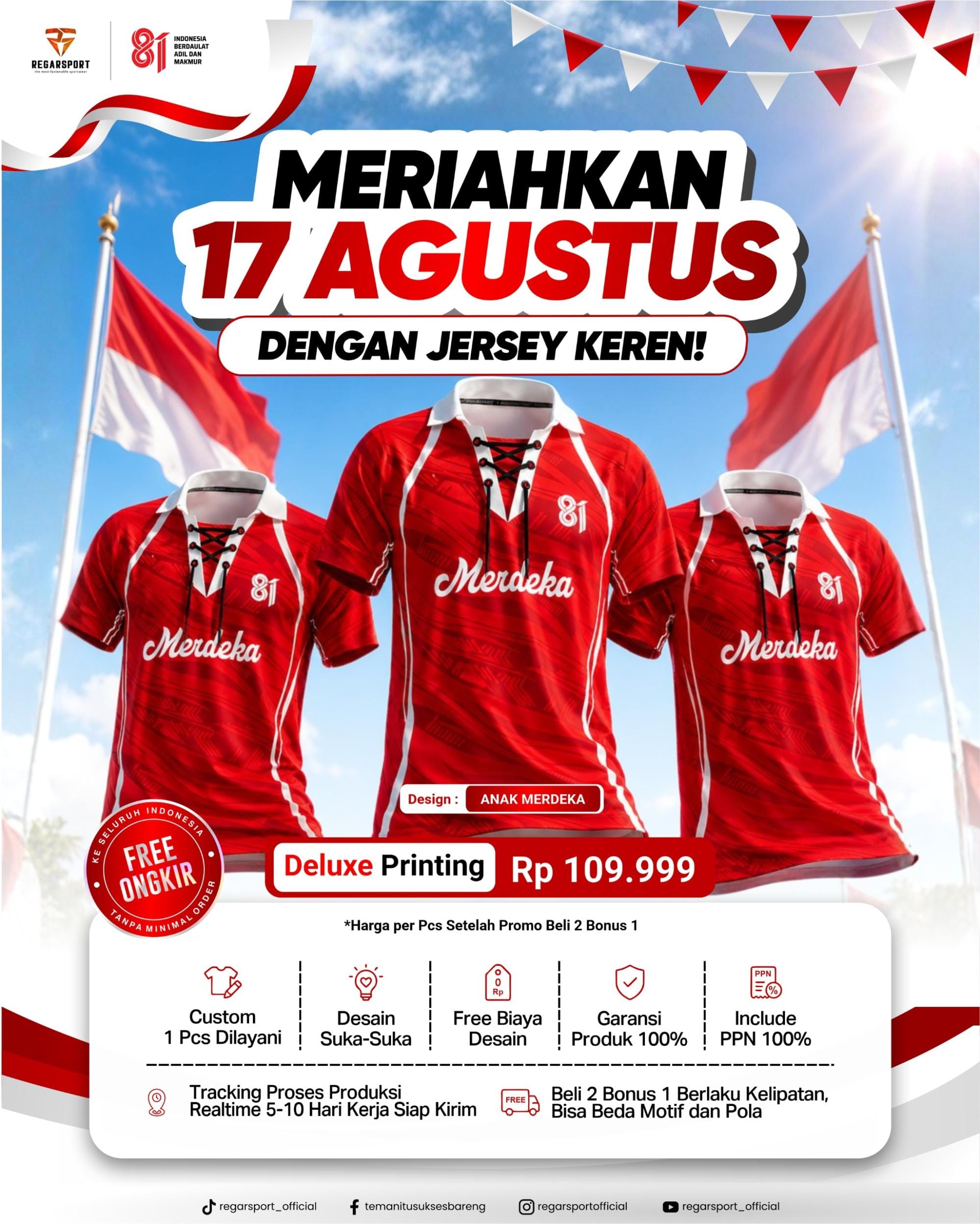 Jersey 17 Agustus Custom untuk Meriahkan Hari Kemerdekaan