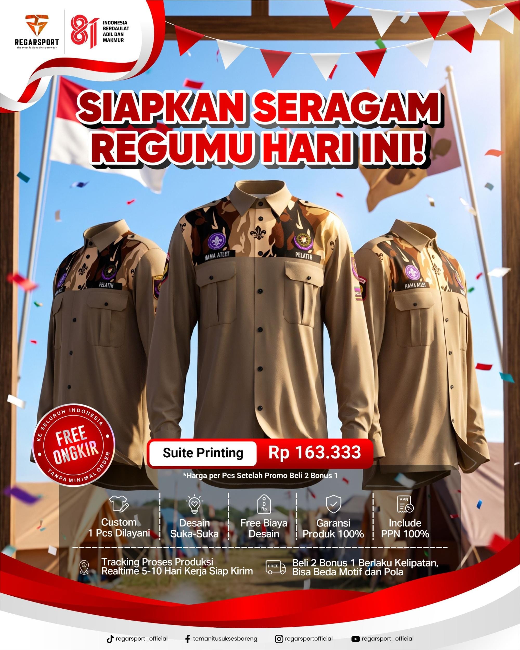 Seragam Regu Custom Berkualitas untuk Tim, Komunitas, dan Pelatih