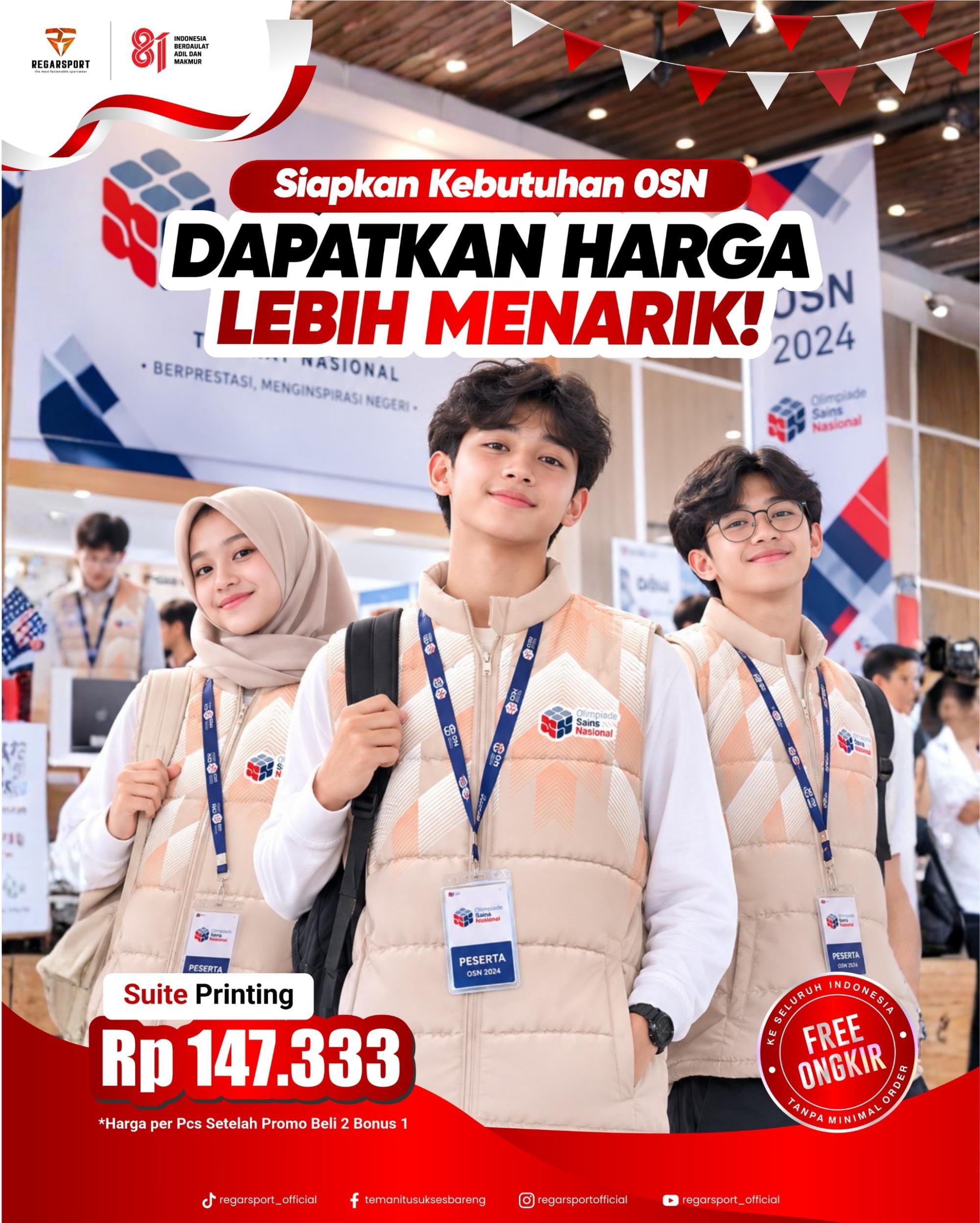 Seragam OSN Custom untuk Peserta & Tim Sekolah | Harga Menarik