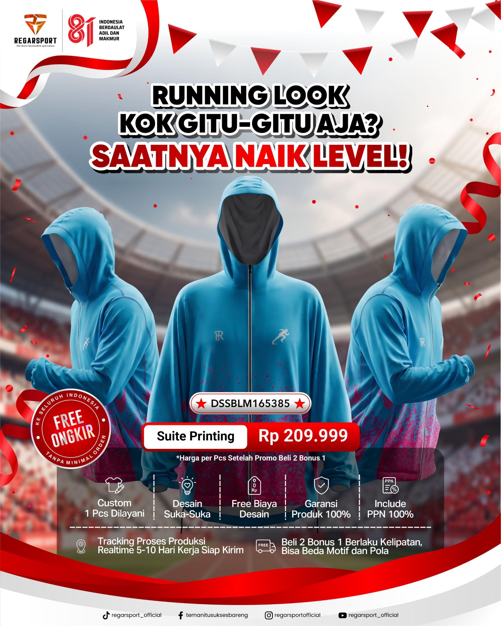 Naik Level Tampilan Lari Anda! Jaket Running Suite Printing Regarmarket