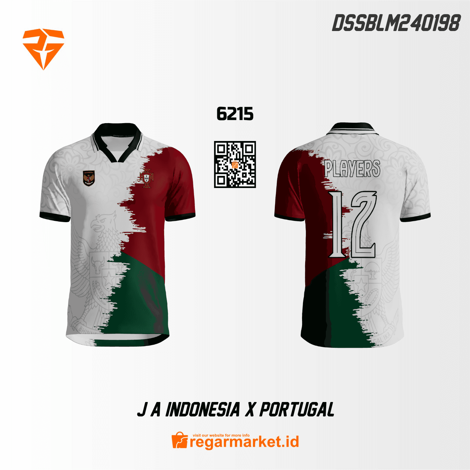 Setelan Jersey Indonesia Portugal Custom Desain DSSBLM240198