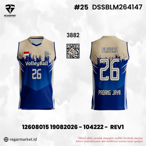 Jersey Volleyball Padang Jaya Custom Desain DSSBLM264147