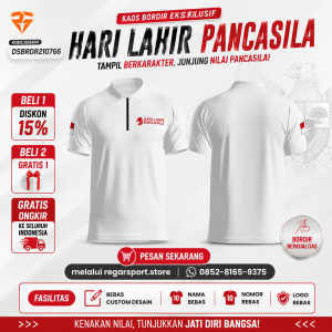 Kaos Bordir Hari Lahir Pancasila Custom Desain DSBRDR210766