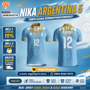 Jersey Bola Argentina Custom Desain DSSBLM243776