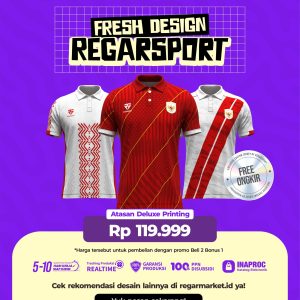 Jersey Polo Merah Putih Custom Deluxe Printing