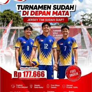 Custom Jersey Voli Tim Regarsport Standar Printing — Beli 2 Bonus 1 Gratis Ongkir