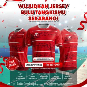 Custom Jersey Bulu Tangkis Regarsport Standar Printing — Beli 2 Bonus 1 Gratis Ongkir