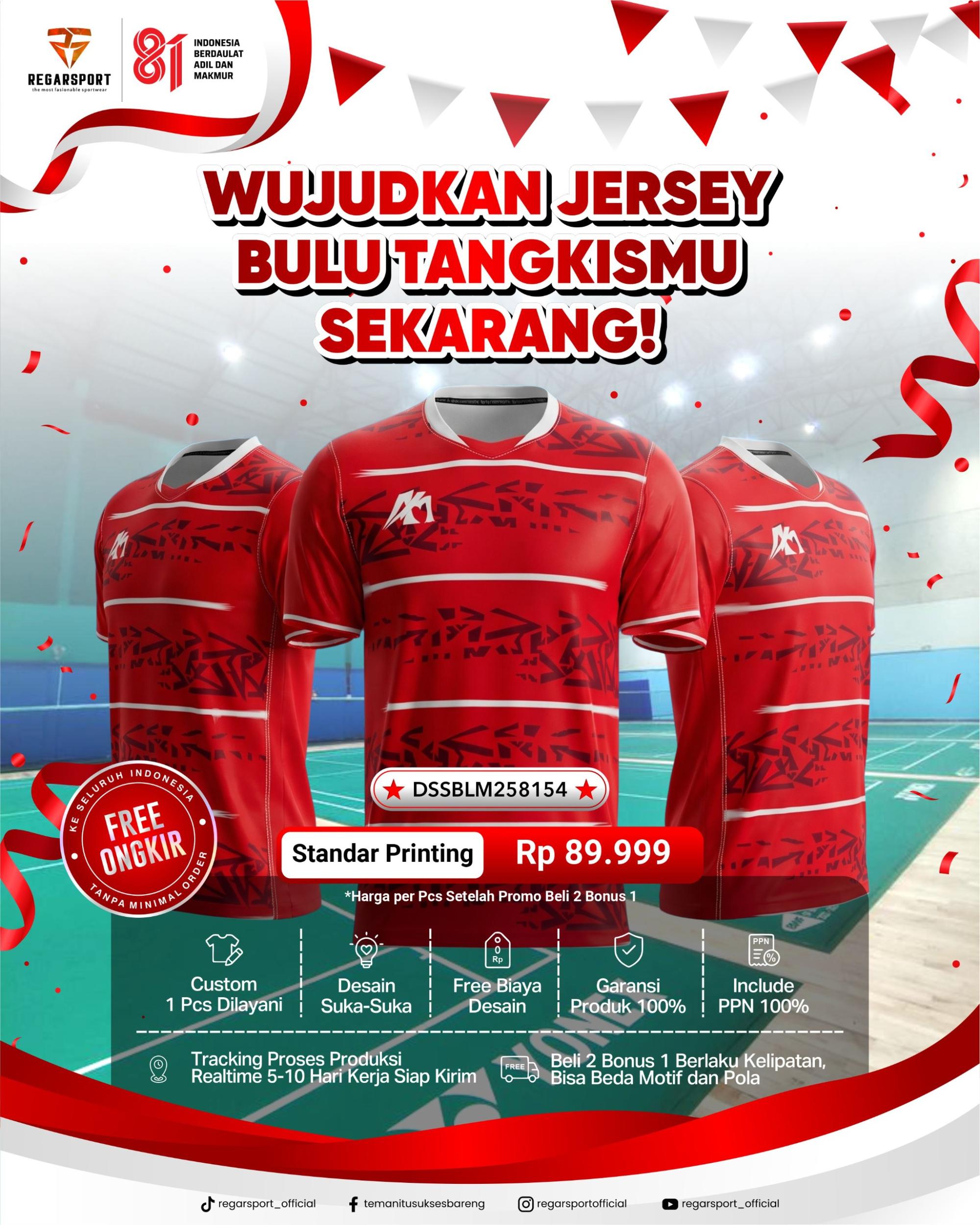 Custom Jersey Bulu Tangkis Regarsport Standar Printing — Beli 2 Bonus 1 Gratis Ongkir Custom Jersey Bulu Tangkis Regarsport Standar Printing — Beli 2 Bonus 1 Gratis Ongkir