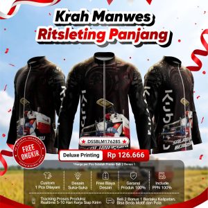 Jersey Krah Manwes Ritsleting Panjang Regarsport Deluxe Printing — Beli 2 Bonus 1 Gratis Ongkir