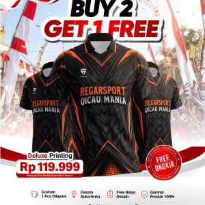Custom Jersey Kicau Mania Regarsport Deluxe Printing — Beli 2 Bonus 1 Gratis Ongkir