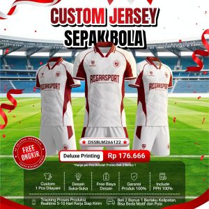 Custom Jersey Sepak Bola Regarsport Deluxe Printing — Beli 2 Bonus 1 Gratis Ongkir