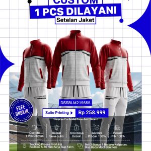 Custom Setelan Jaket Suite Printing Regarsport — Beli 2 Bonus 1, Satuan Dilayani