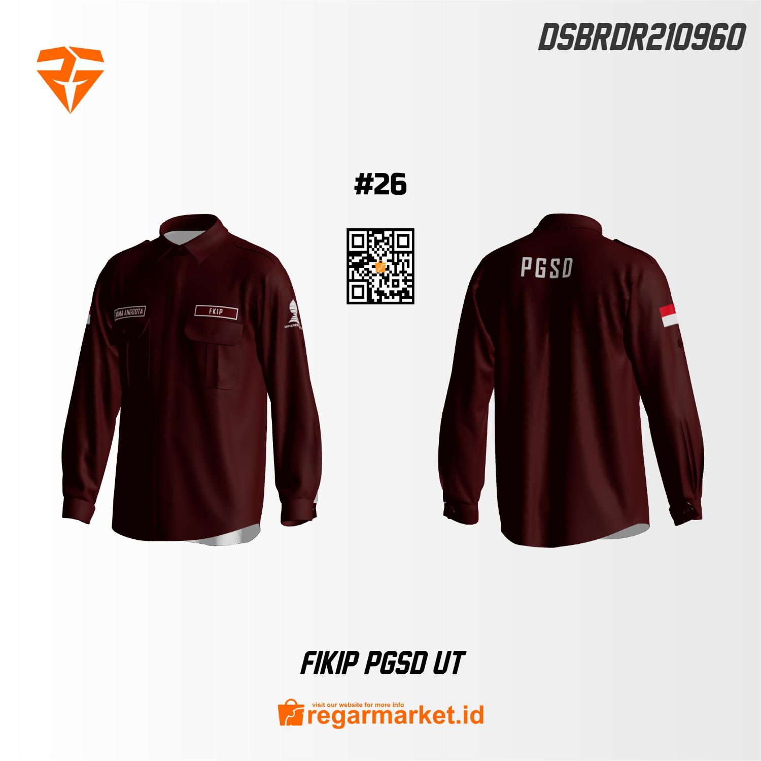 Kemeja FIKIP PGSD UT Coklat Tua Lengan Panjang Bahan American Drill Nagata Drill Pria Dewasa Kemeja FIKIP PGSD UT Coklat Tua Lengan Panjang Bahan American Drill Nagata Drill Pria Dewasa