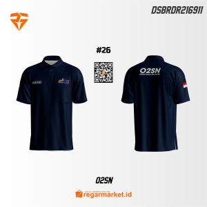Kemeja O2SN Biru Dongker Custom Nama Olimpiade Olahraga Siswa Nasional Pria Dewasa