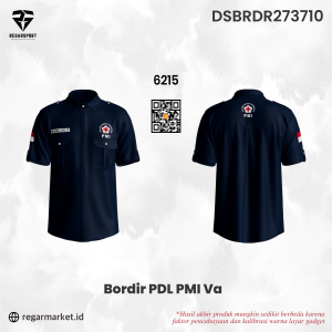 Kemeja PDL PMI Biru Dongker Custom Nama Seragam Lapangan Palang Merah Indonesia Pria Dewasa