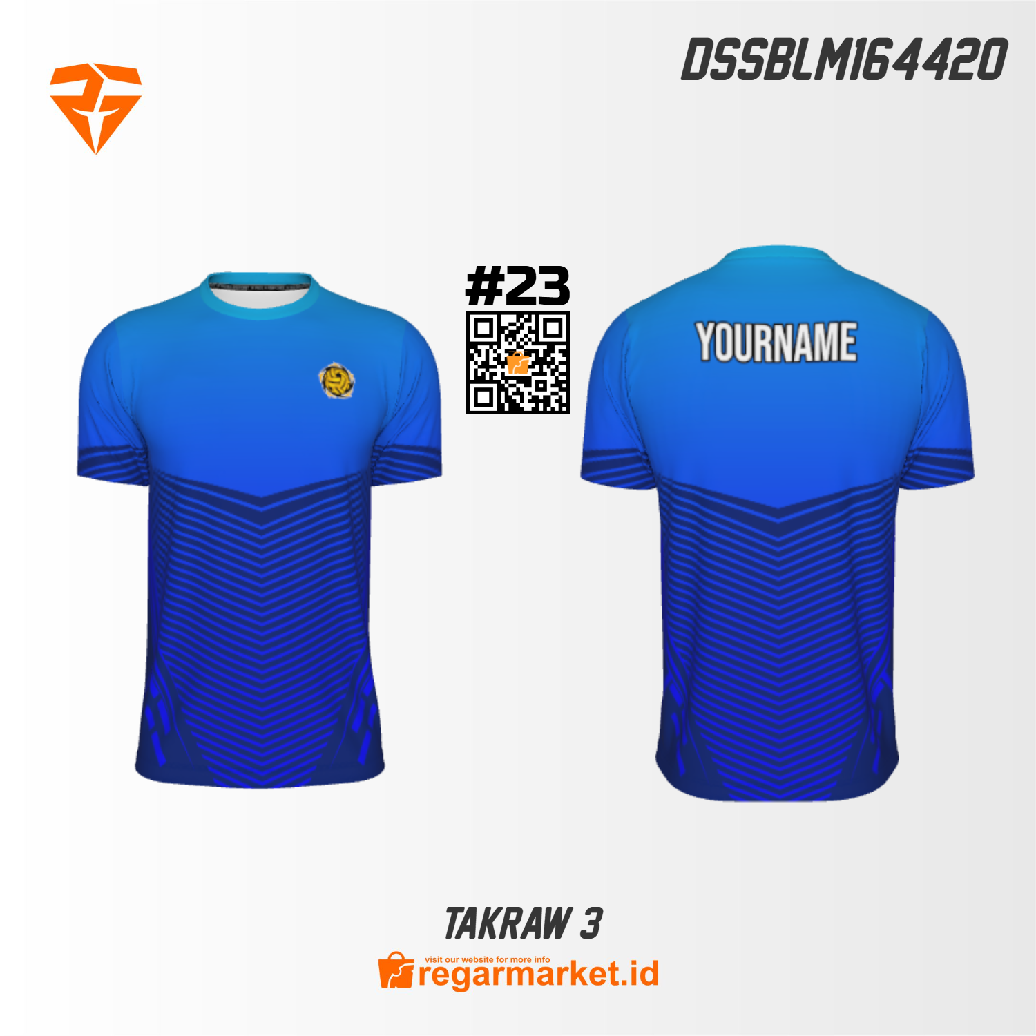 Jersey Takraw 3 Custom – Gradasi Biru Garis Modern Bisa Nama Jersey Takraw 3 Custom – Gradasi Biru Garis Modern Bisa Nama