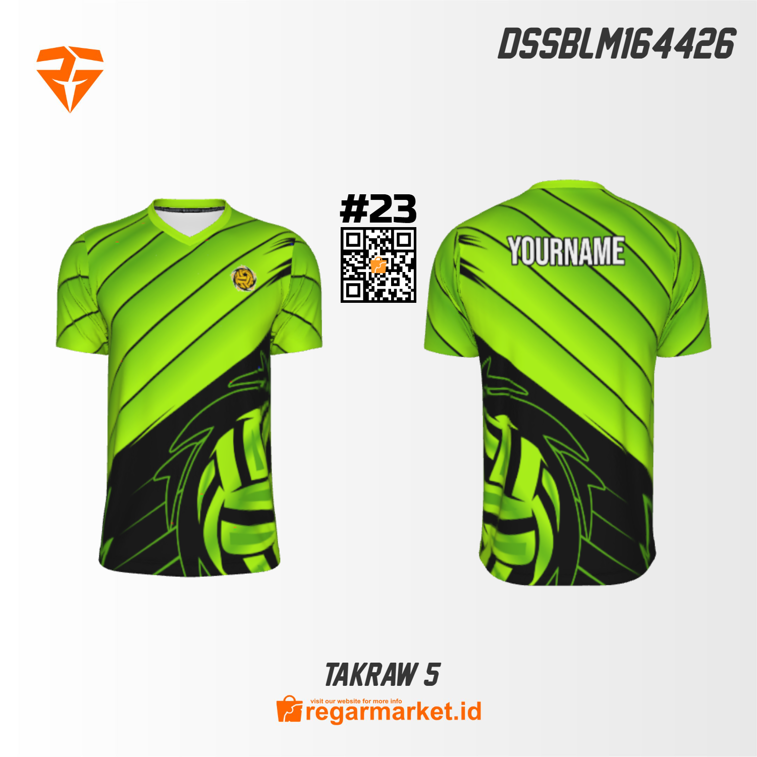 Jersey Takraw 5 Custom Hijau Neon – Bisa Nama Pemain & Tim Jersey Takraw 5 Custom Hijau Neon – Bisa Nama Pemain & Tim
