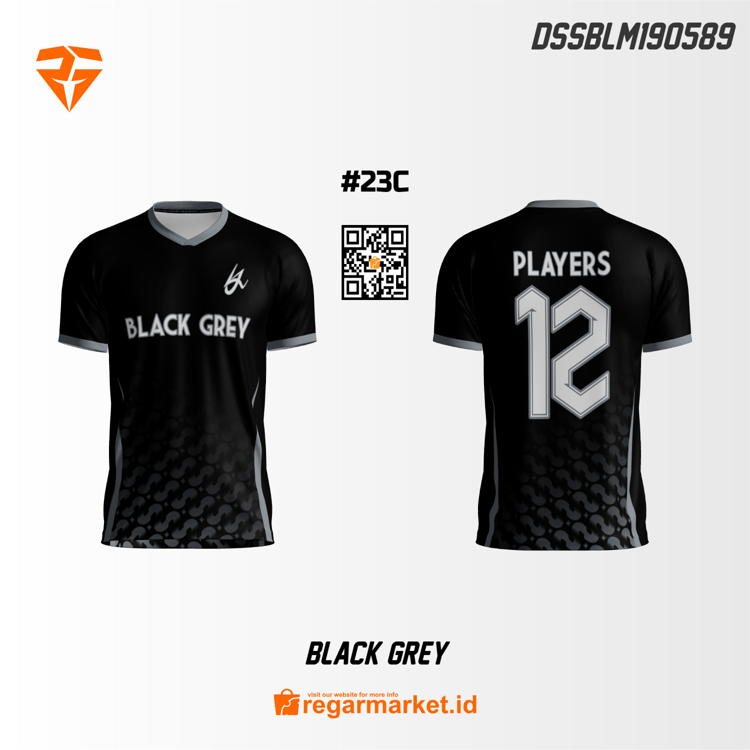 Jersey Olahraga Custom Printing Black Grey – Desain Elegan Hitam Abu-abu Jersey Olahraga Custom Printing Black Grey – Desain Elegan Hitam Abu-abu