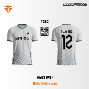 Jersey Olahraga Custom Printing White Grey – Desain Minimalis Putih Abu-abu