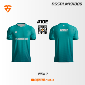 Jersey Lari Custom Printing RUSH 2 – It's Runner Time Warna Tosca