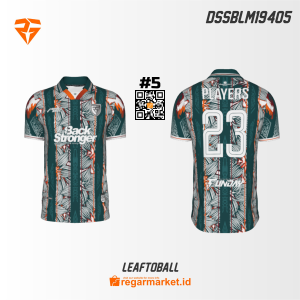 Jersey Sepak Bola Leaftoball — Hijau Daun Motif Alam Custom Nama & Nomor