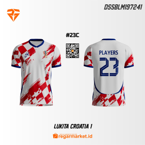 Jersey Bola Custom Lukita Croatia 1 – Desain Kroasia Merah Putih Biru