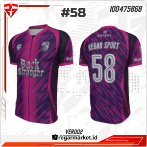 Jersey Olahraga Vero02 — Ungu Magenta Motif Dinamis Custom Nama & Nomor